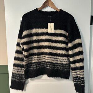 Black and Cream Stipe Sweater NWT
